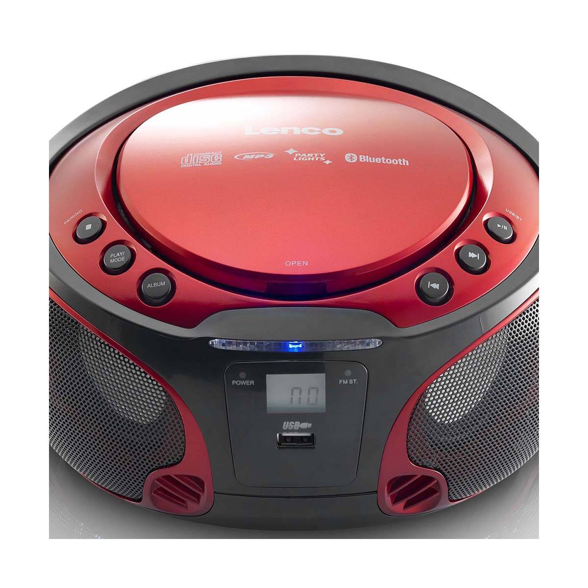 LENCO UKW-Radio CD/MP3 tragbar SCD-550 red-4