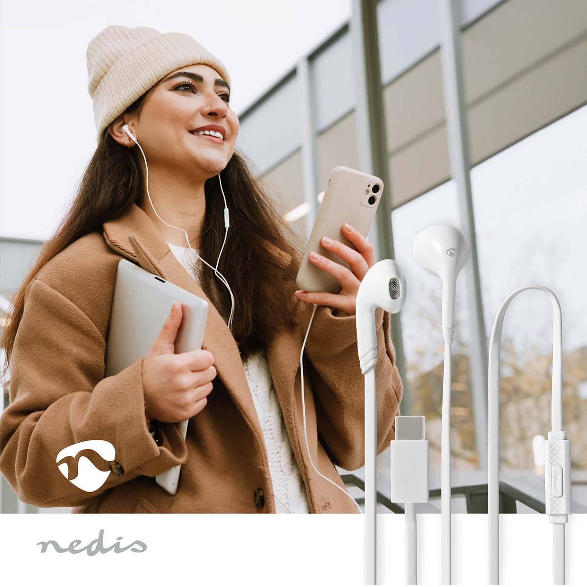 Nedis Kopfhörer HPWD4024WT-1