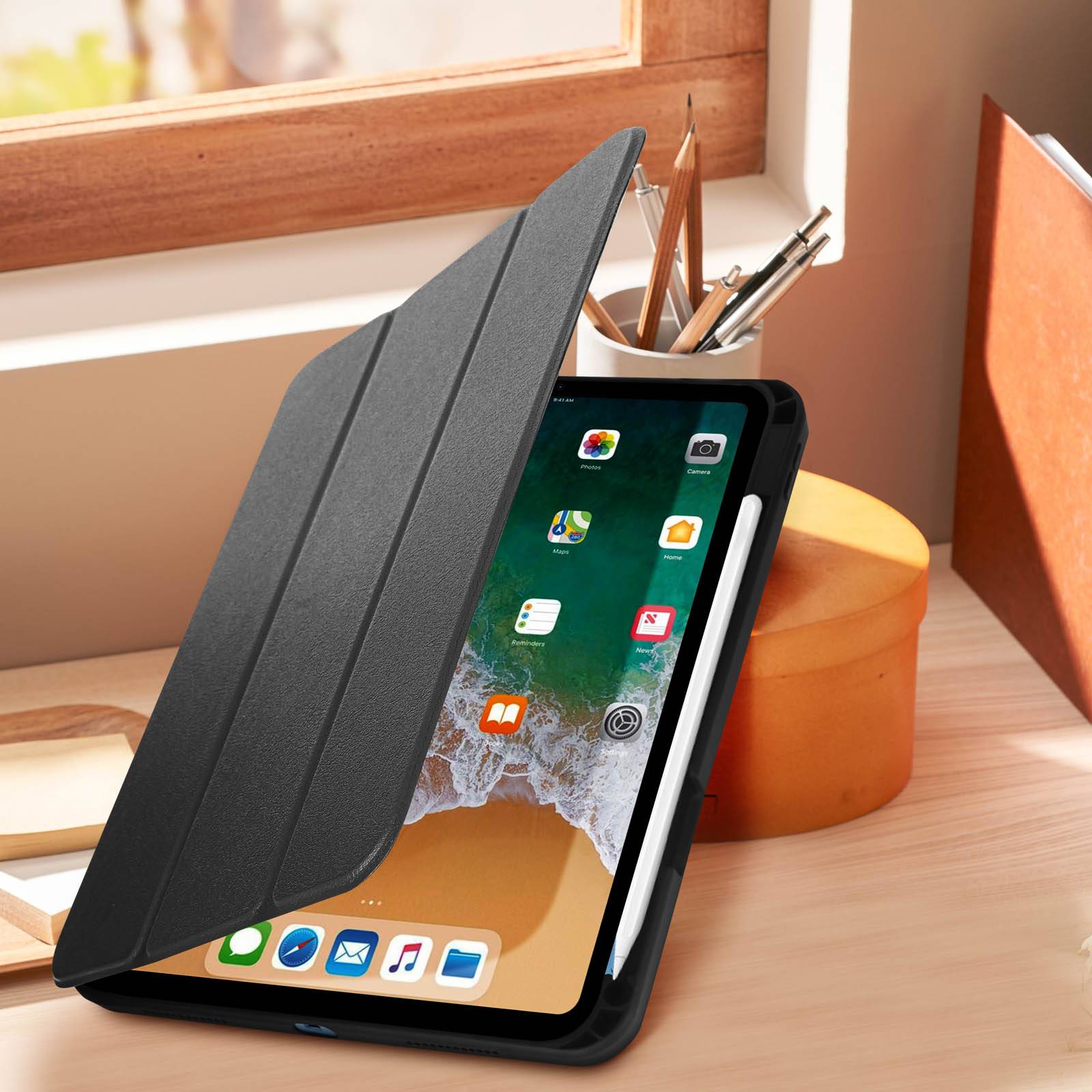 Klapphülle für iPad 10.9 2022 / 11 2025 Standcase Betrachter / Tippen Schwarz-4
