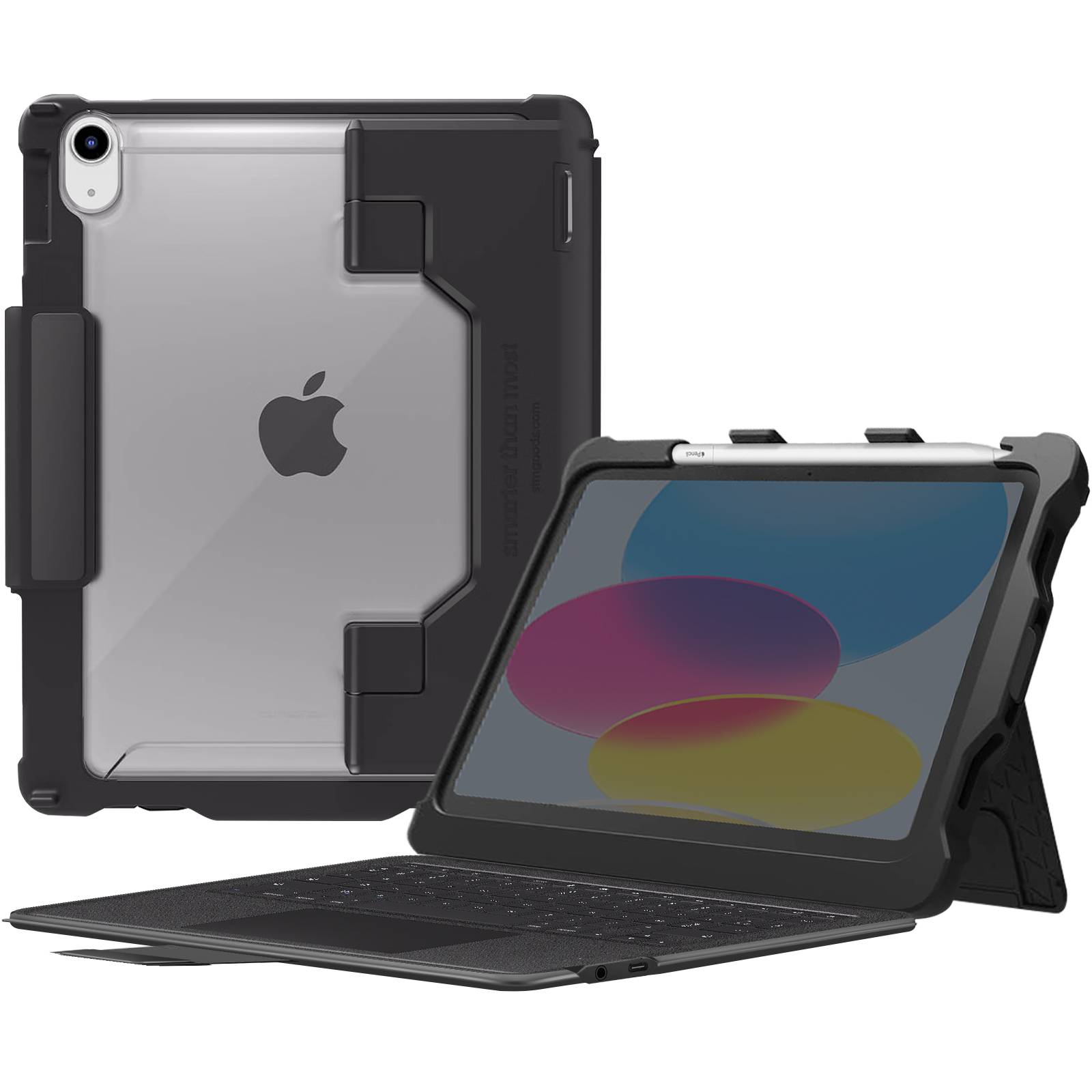 Tastaturhülle Azerty iPad 11 2025/10 2022 Touchpad Schwarz-1