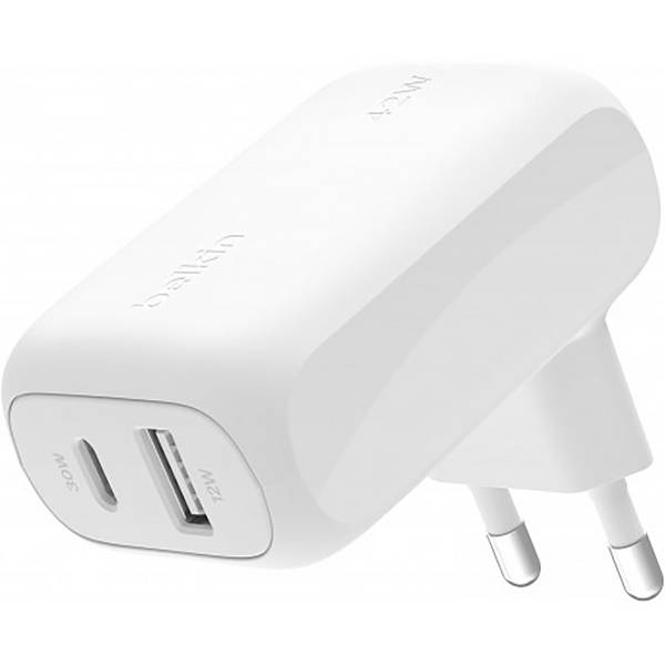 Belkin BoostCharge - Netzteil - 42 Watt - 3 A - PD 3.0 - 2 Ausgabeanschlussstellen (USB-C, USB)