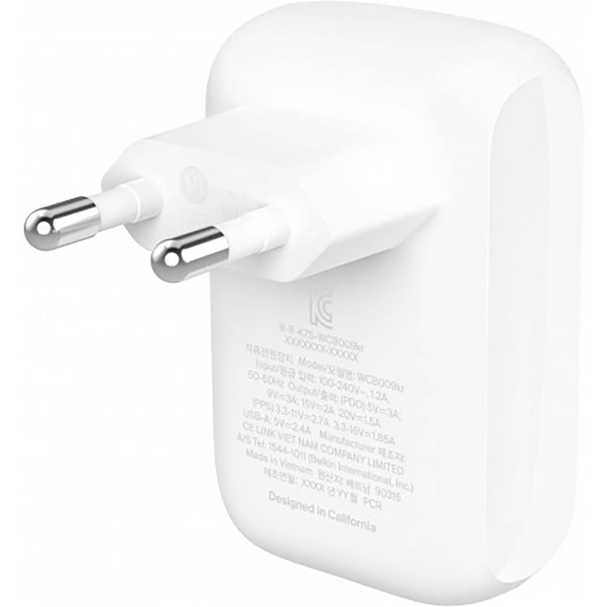 Belkin BoostCharge - Netzteil - 42 Watt - 3 A - PD 3.0 - 2 Ausgabeanschlussstellen (USB-C, USB)-2