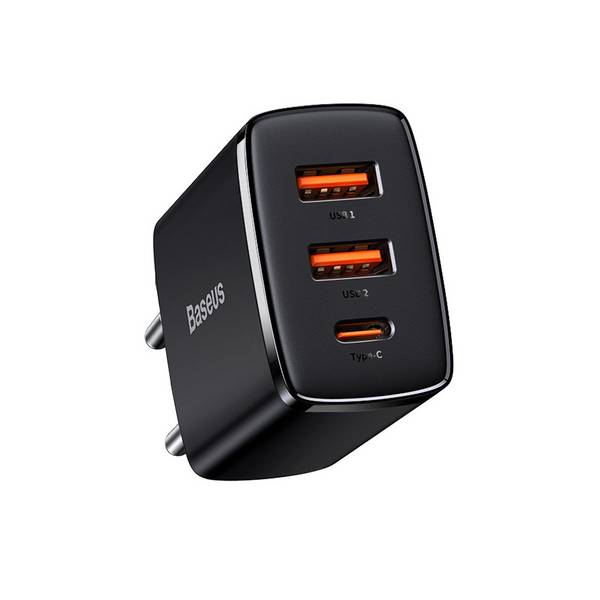 Baseus Compact Power Supply Adapter 30Watt 1xUSB-C + 2xUSB