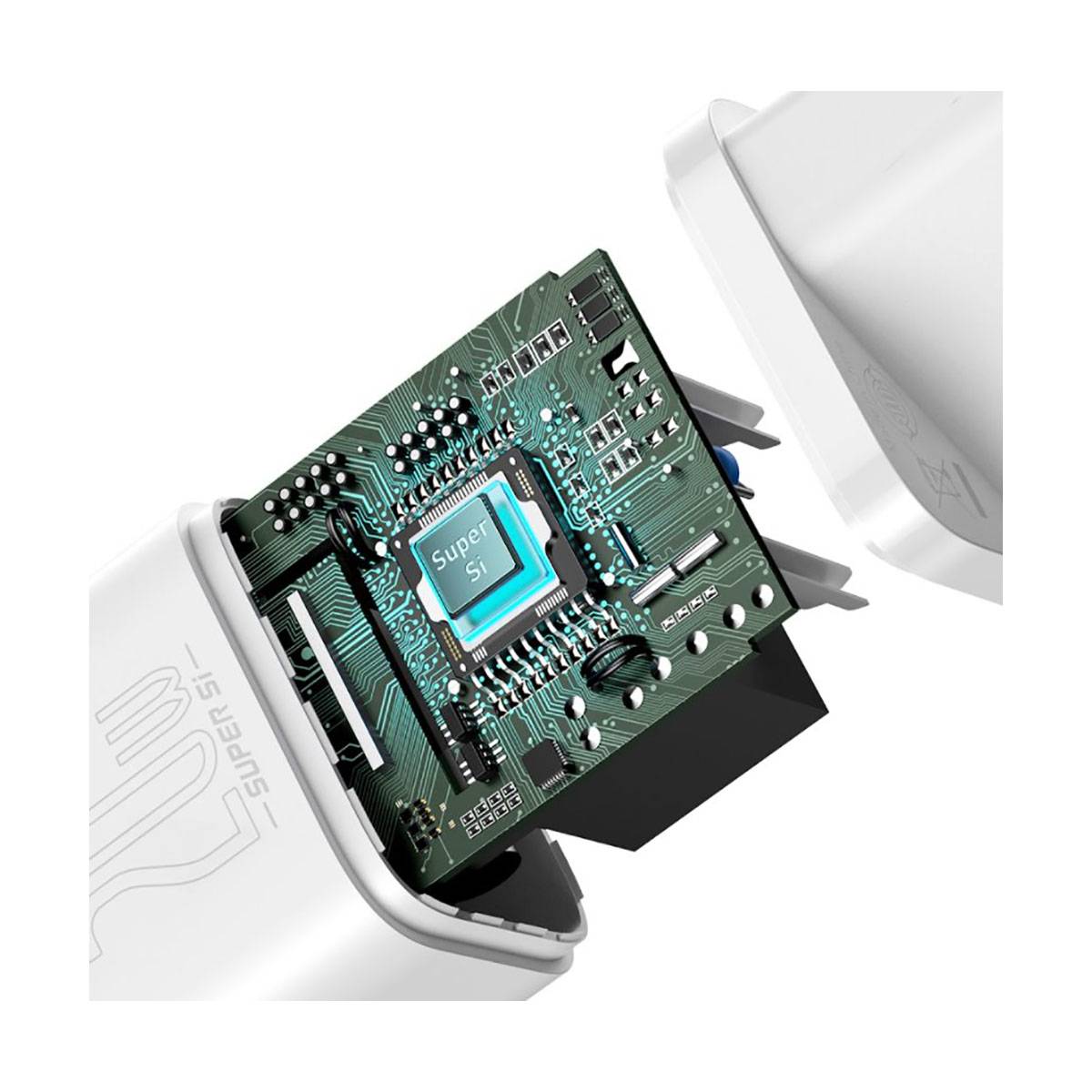 Baseus - CCSUP-B02 - Netzladegerät Baseus Super Si Quick Charger 1C 20W (weiß)-3