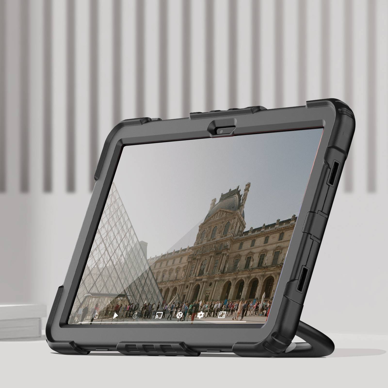 Schutzhülle für Lenovo Tab M11 Stoßfest Drehgriff + Ständer Schwarz-2