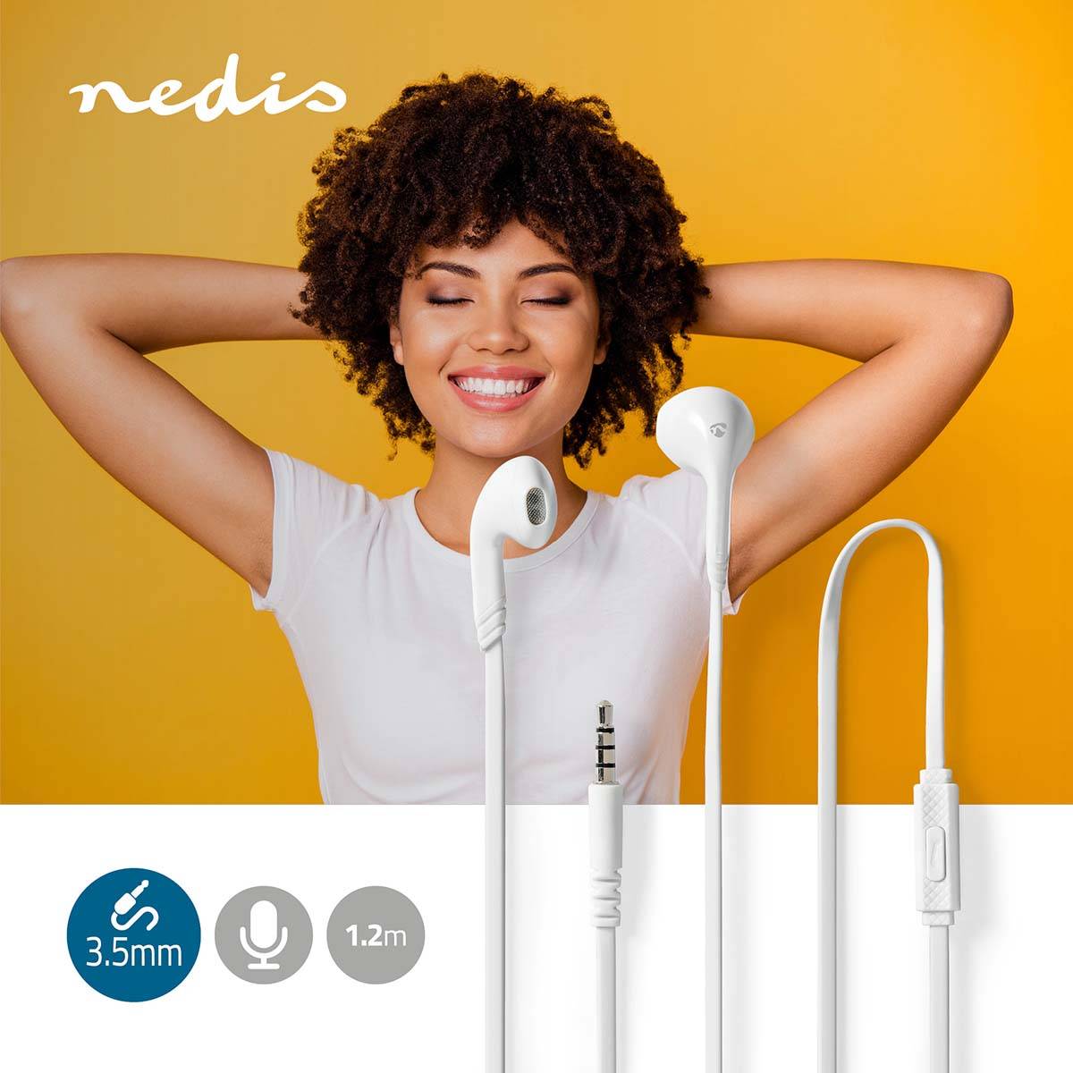 Nedis Kopfhörer mit Kabel | HPWD2021WT | Weiss-2