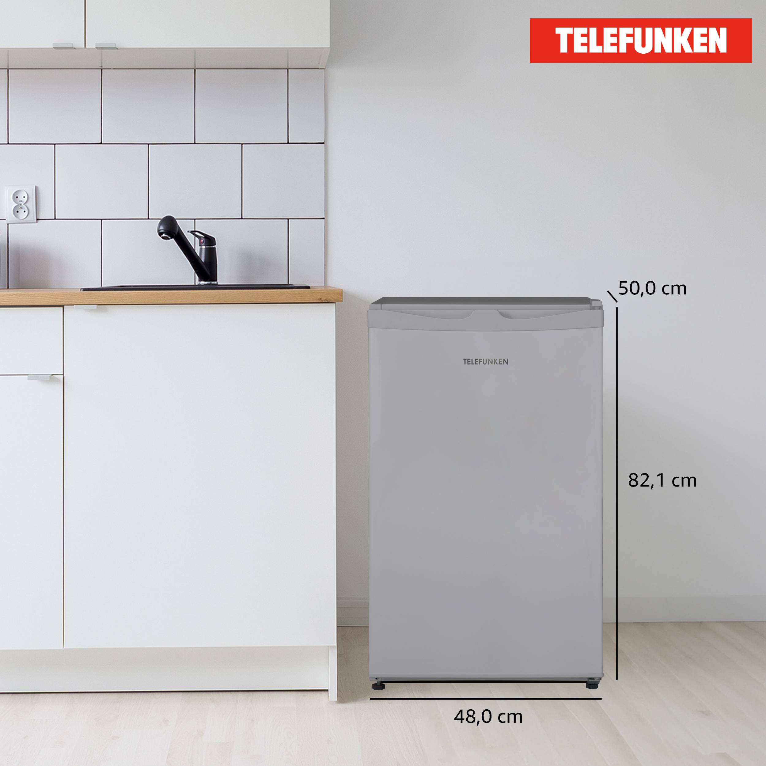 Telefunken Kühlschrank mit Gefrierfach (nur für Eiswürfel) | 89 Liter | klein und freistehend | CF-33-101-S2 silber-4