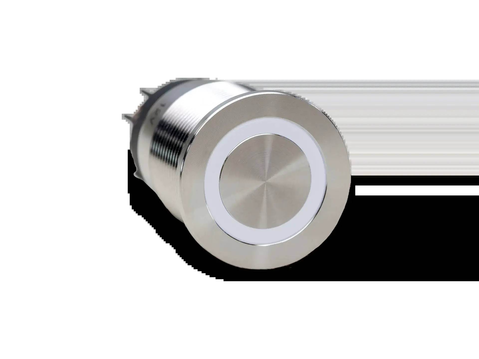 CMI26 19mm Edelstahl Taster Flach, Ringbeleuchtung Weiss CMI26/V2/F/R/WH/12/M/S/ST-0