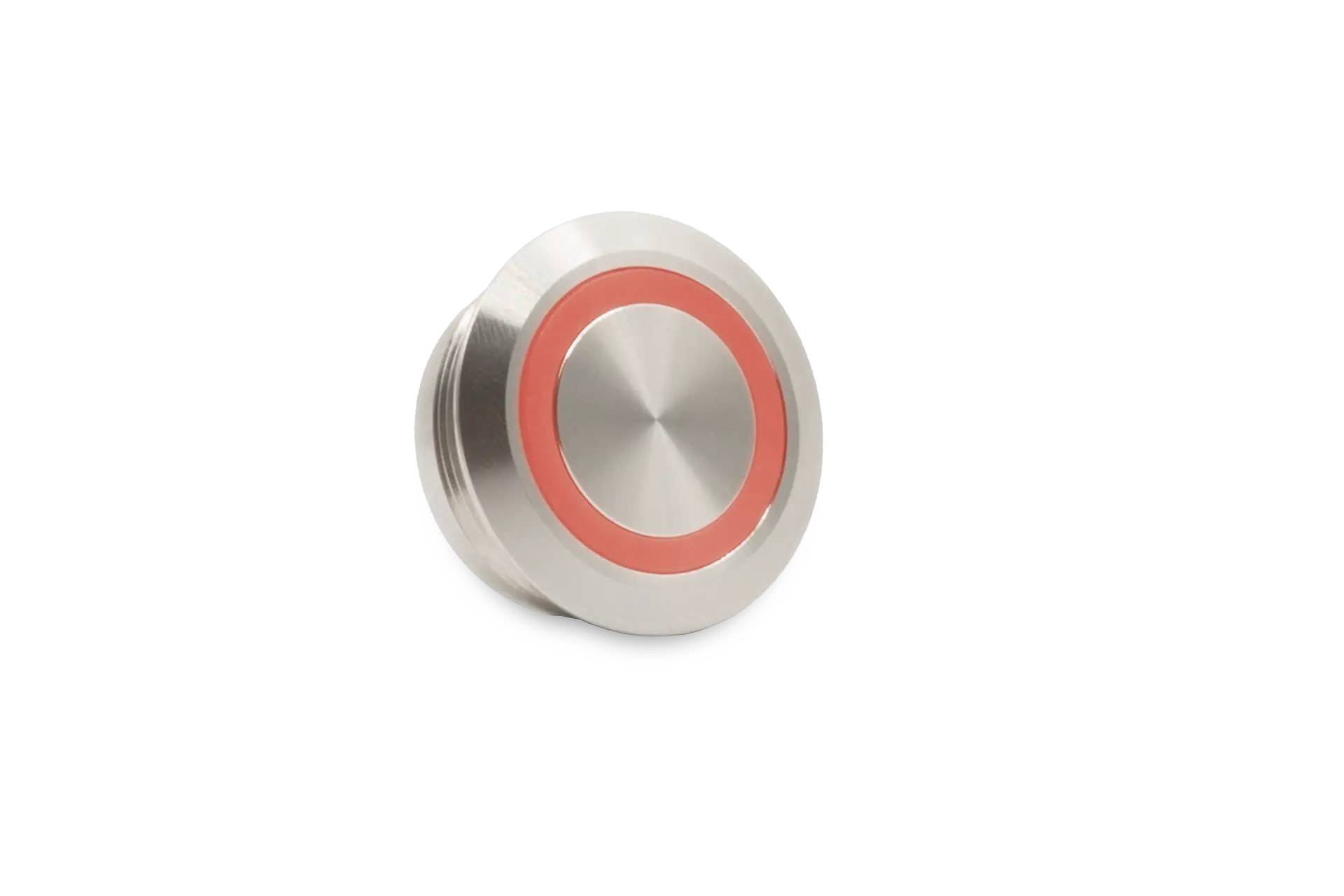 CMI42 25mm Taster Edelstahl Flach, Ringbeleuchtung Rot-0