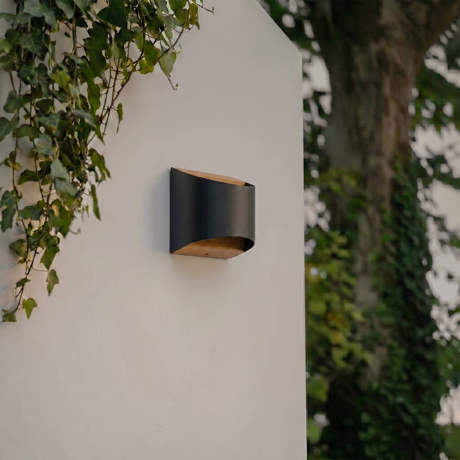 Lindby LED Wandleuchte außen 'Lenore' in schwarz aus Aluminium-3