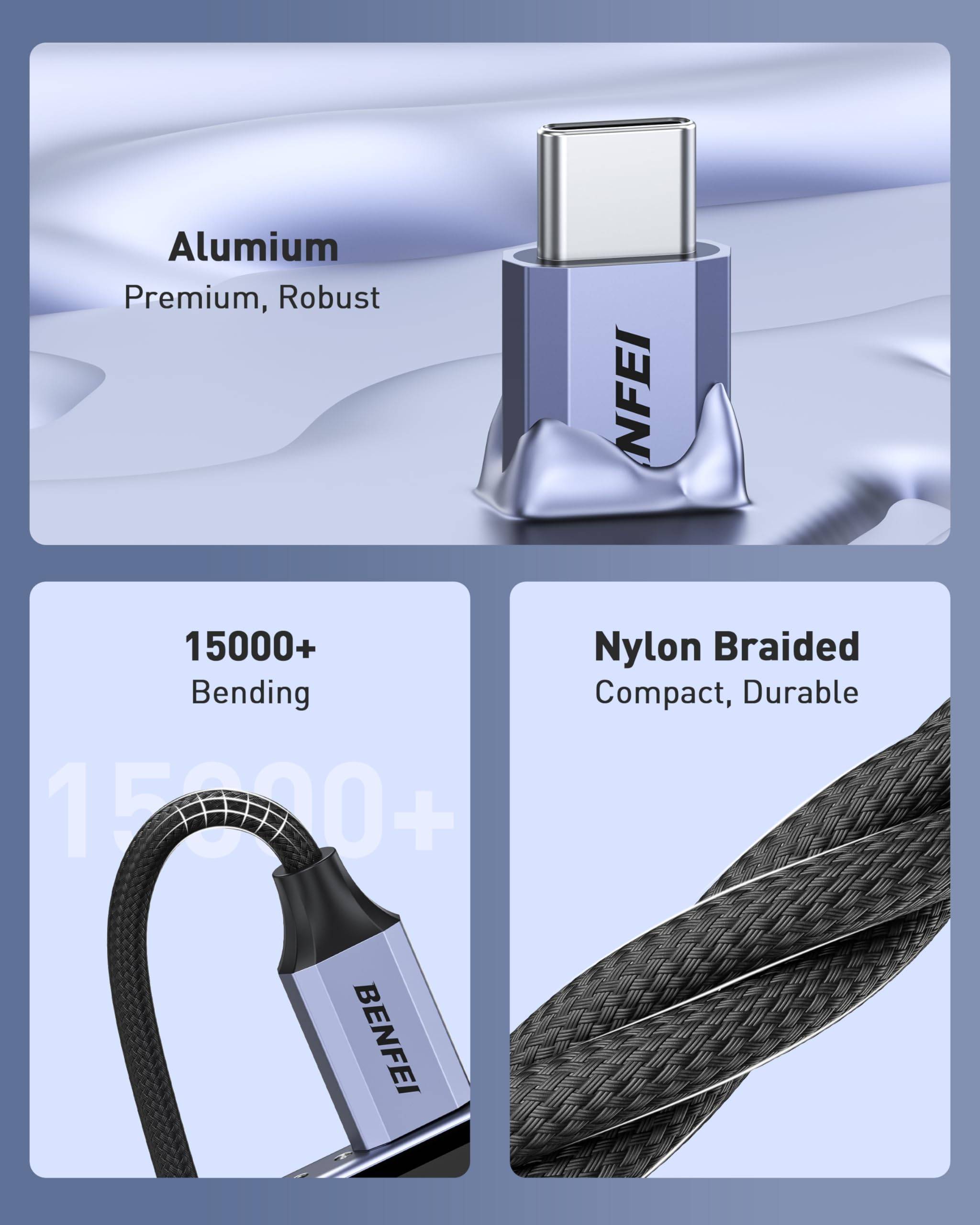 BENFEI USB Typ C auf 3.5mm Kopfhörer Jack Adapter, Audio USB C auf Aux Dongle Kabel mit DAC Chip-3