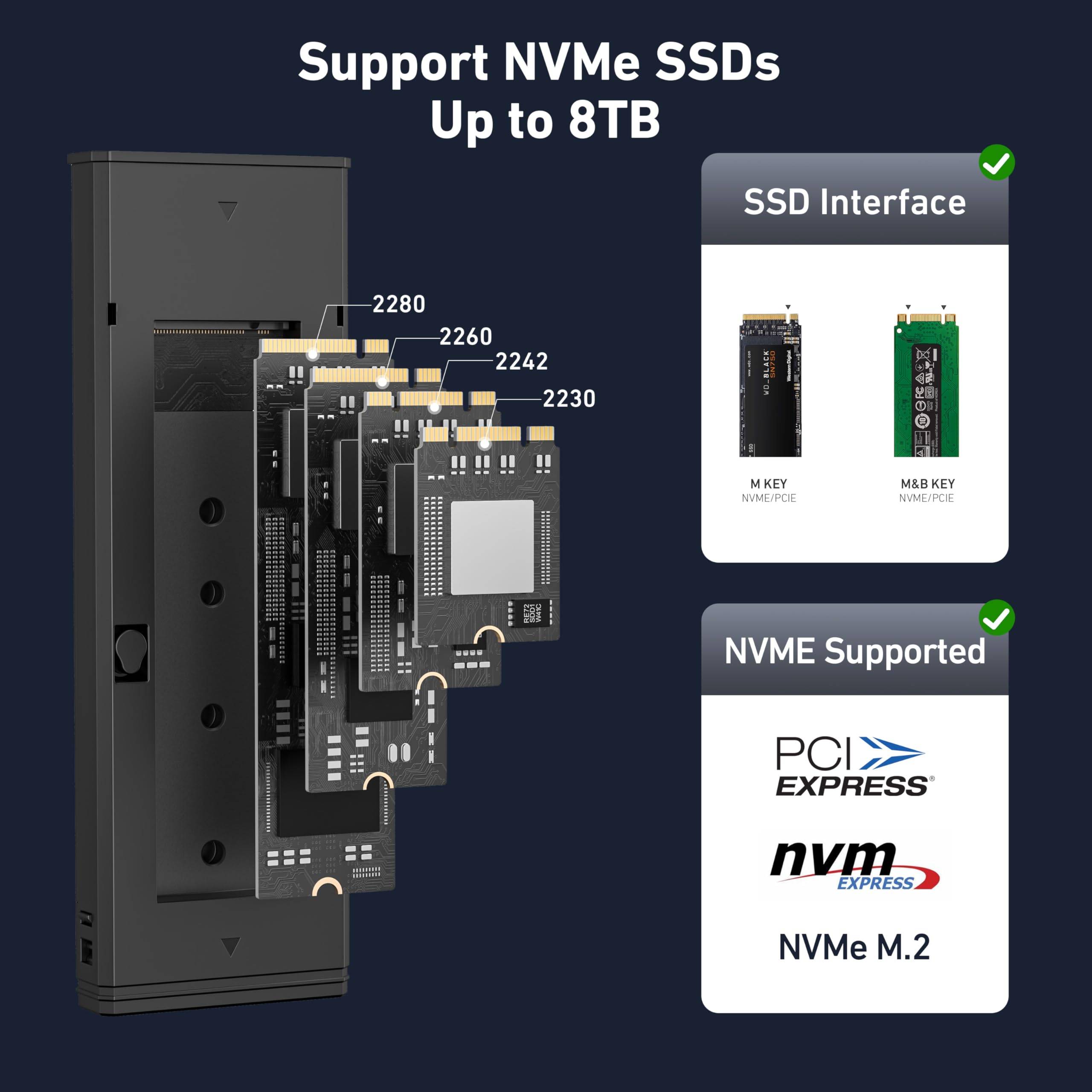 BENFEI NVMe M.2 SSD Gehäuse USB 3.2, 10Gbps, werkzeuglos, USB-C Adapter mit Kühlkissen & Schutz-2