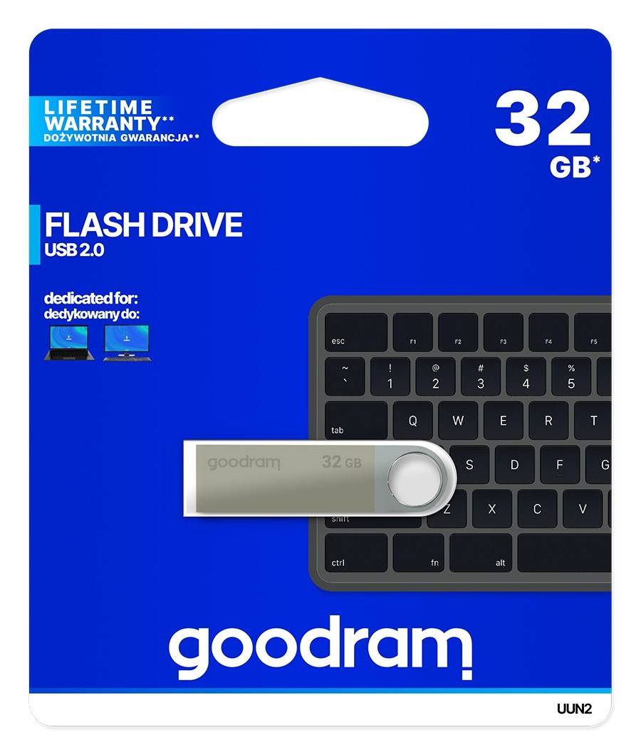 Goodram UUN2, 32 GB, USB Typ-A, 2.0, 20 MB/s, Drehring, Silber-2