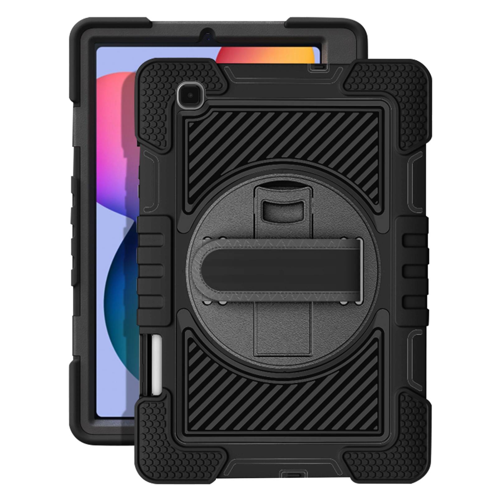 Schutzhülle für Samsung Tab S6 Lite Stoßfest Griff + Ständer Schwarz-1