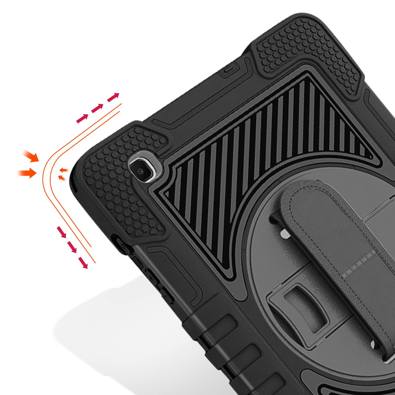 Schutzhülle für Samsung Tab S6 Lite Stoßfest Griff + Ständer Schwarz-2