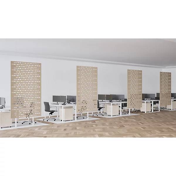 Akustik-Paneel zur Deckenmontage HxB 2000 x 1200 mm abgehängt beige. TAKKT Industrial & Packaging GmbH-1