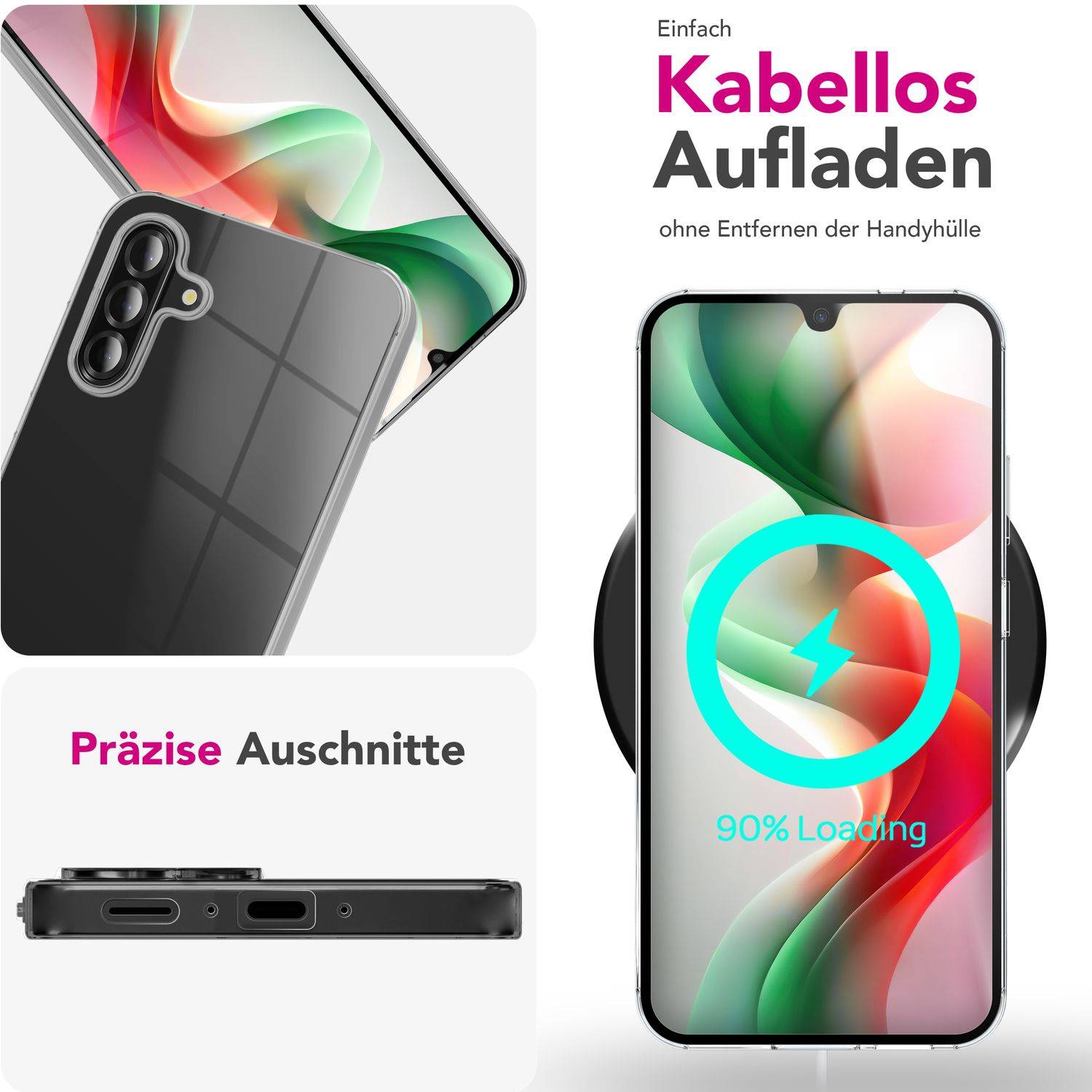 NALIA Handyhülle „GLAZE“ für Samsung Galaxy A26 – Klare Durchsichtige Silikon Hülle mit Anti-Gelb Effekt - Transparent-1