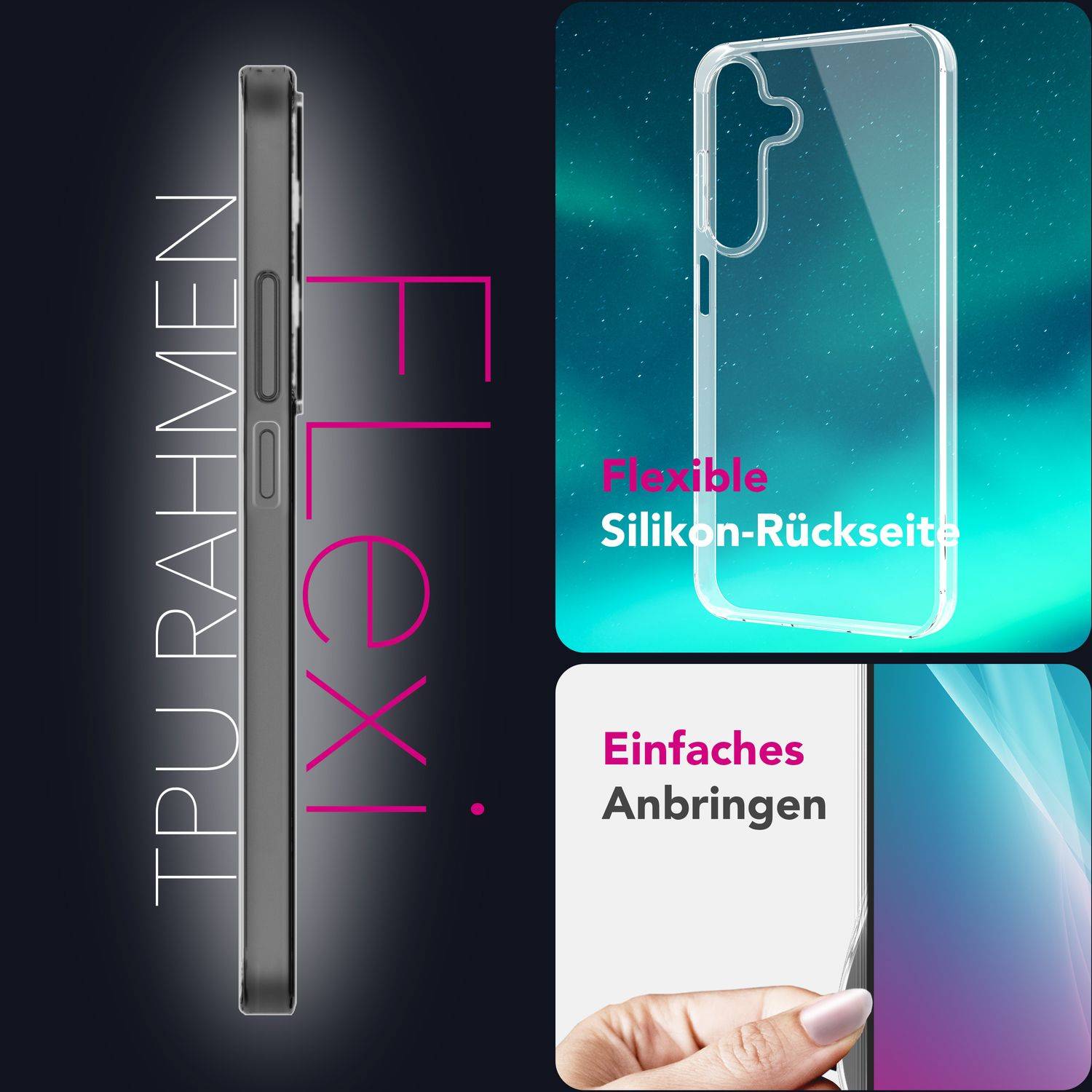 NALIA Handyhülle „GLAZE“ für Samsung Galaxy A26 – Klare Durchsichtige Silikon Hülle mit Anti-Gelb Effekt - Transparent-2