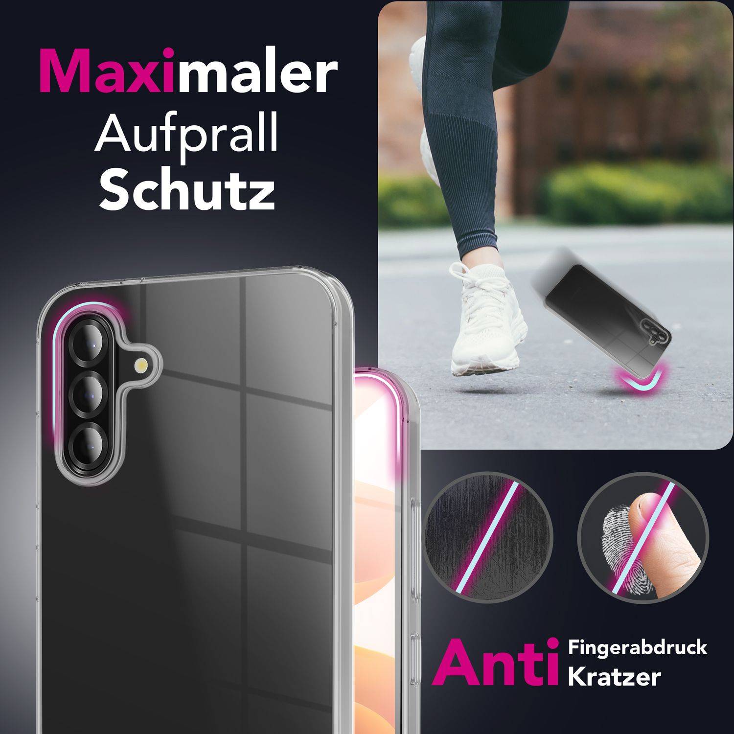 NALIA Handyhülle „GLAZE“ für Samsung Galaxy A26 – Klare Durchsichtige Silikon Hülle mit Anti-Gelb Effekt - Transparent-3