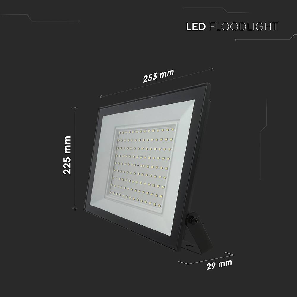 VT-23980 - LED-Flutlicht, 100 W, 9500 lm, 4000 K, schwarz, IP65-4