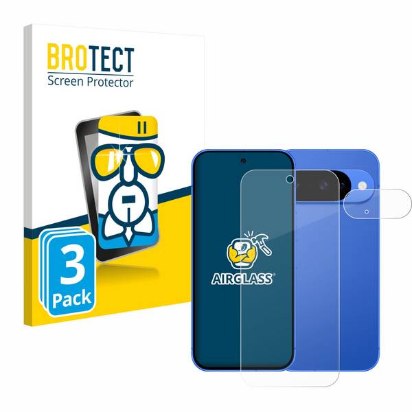 3x BROTECT Schutzglas für Google Pixel 10 (Display+Kamera) Schutzfolie Panzer Folie Glas Display Schutz klar
