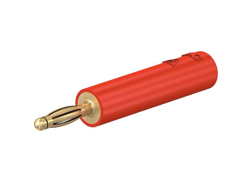 Stäubli A2/4 Adapter 2 mm Stecker auf 4 mm Buchse rot-0