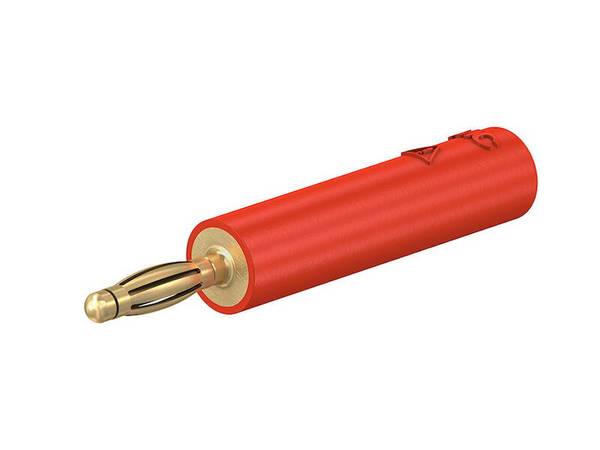 Stäubli A2/4 Adapter 2 mm Stecker auf 4 mm Buchse rot