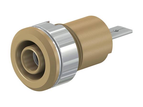 Stäubli SLB4-F/A Sicherheits-Einbaubuchse 4 mm braun mit Flachstecker 4,8 mm