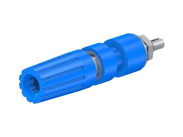 Stäubli PK4-T Polklemme 4 mm blau mit unverlierbarem Isolierkopf