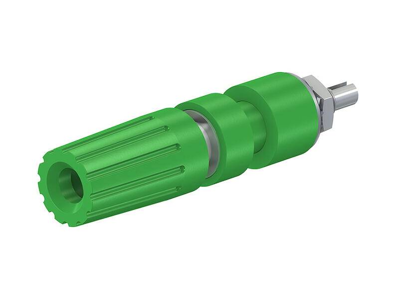 Stäubli PK4-T Polklemme 4 mm grün mit unverlierbarem Isolierkopf-0