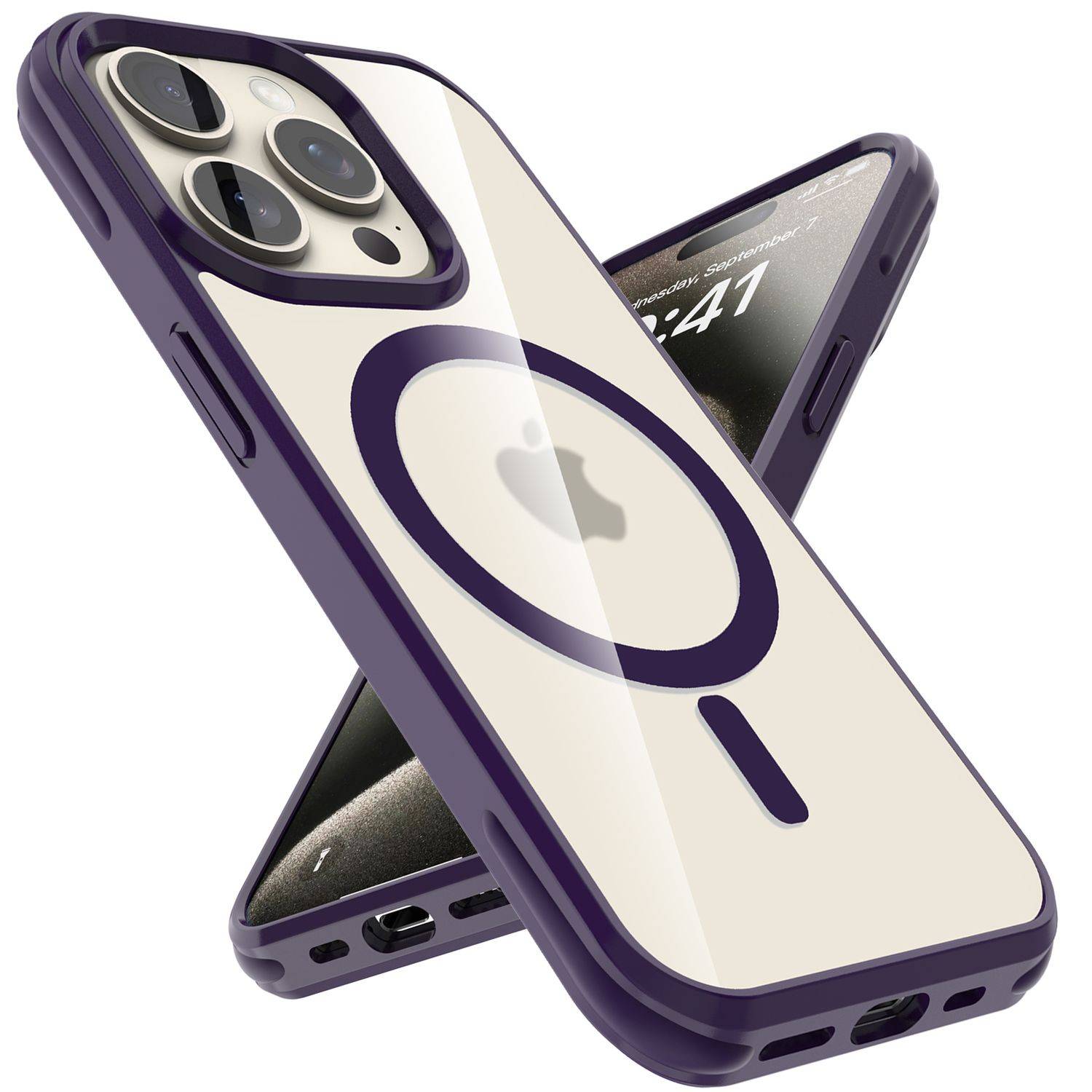 Cadorabo Hülle für Apple iPhone 15 PRO MAX Schutzhülle in Lila kompatibel mit MagSafe Handyhülle Matte Rückseite-0