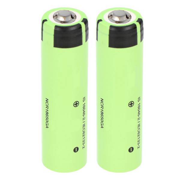 2x Panasonic 18650 Li-ion Akku mit erhöhten Pluspol, ungeschützt, 66,7x18,3mm