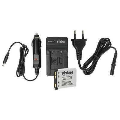 vhbw Ladezubehör-Set kompatibel mit Sanyo Xacti VPC-E1403EX | VPC-E1403 Kamera - 1x Ladeschale, 1x KFZ-Ladeadapter, 1x-0