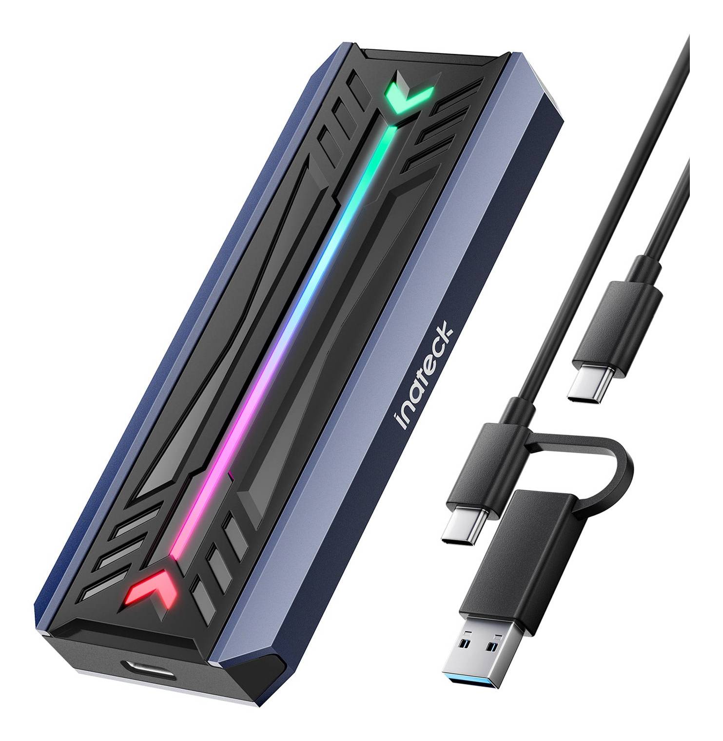 Inateck FE2024, SSD-Gehäuse, M.2, PCI Express, SATA, 10 Gbit/s, USB Anschluss, Schwarz, Grau-0