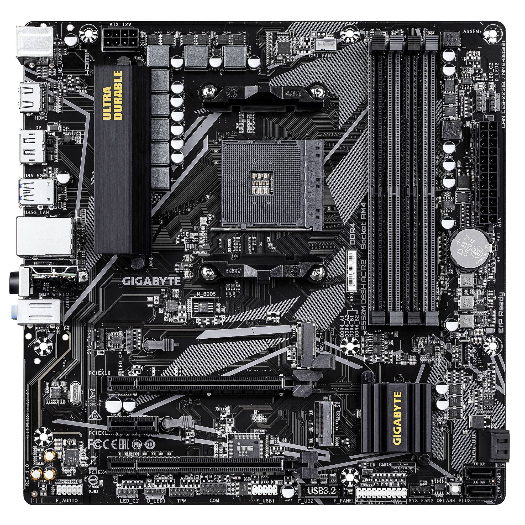 Gigabyte B550M DS3H AC R2 - Motherboard - micro ATX - Socket AM4 - AMD B550 Chipsatz - USB 3.2 Gen 1-2
