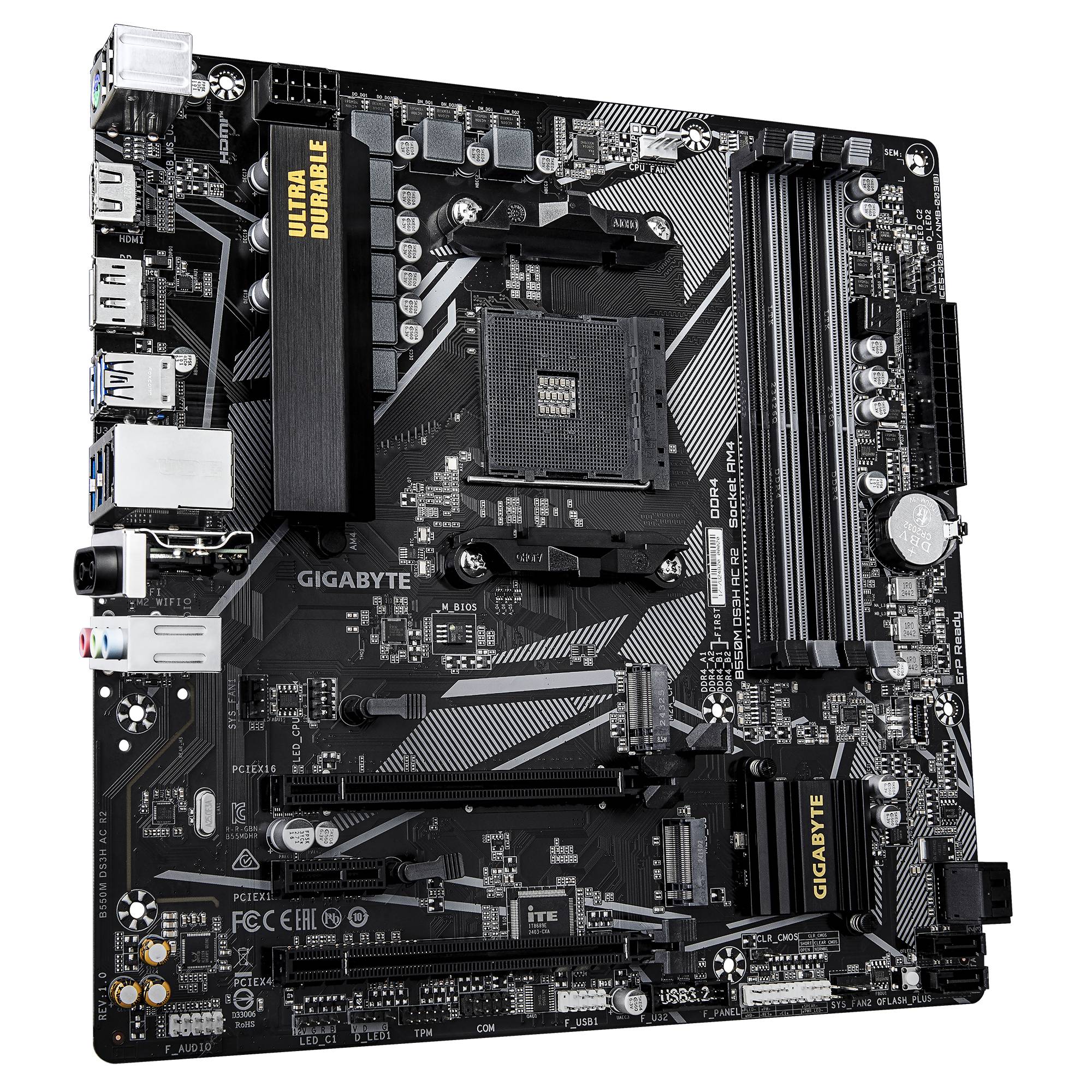 Gigabyte B550M DS3H AC R2 - Motherboard - micro ATX - Socket AM4 - AMD B550 Chipsatz - USB 3.2 Gen 1-3