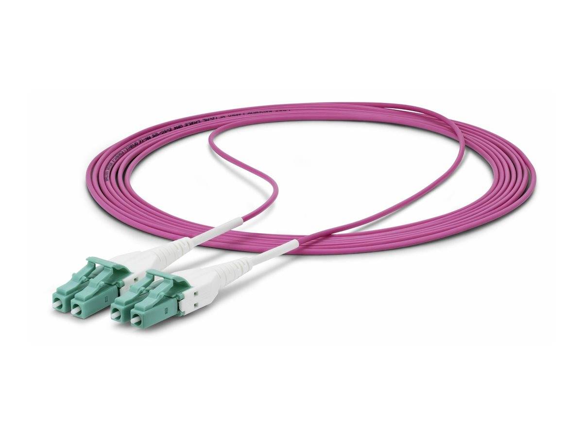 StarTech.com 2m (6.6ft) LC/LC (UPC) OM4 Multimode Fiber Optic Cable, OFNR - Patch-Kabel - LC/UPC Duplex Multi-Mode (M)-4