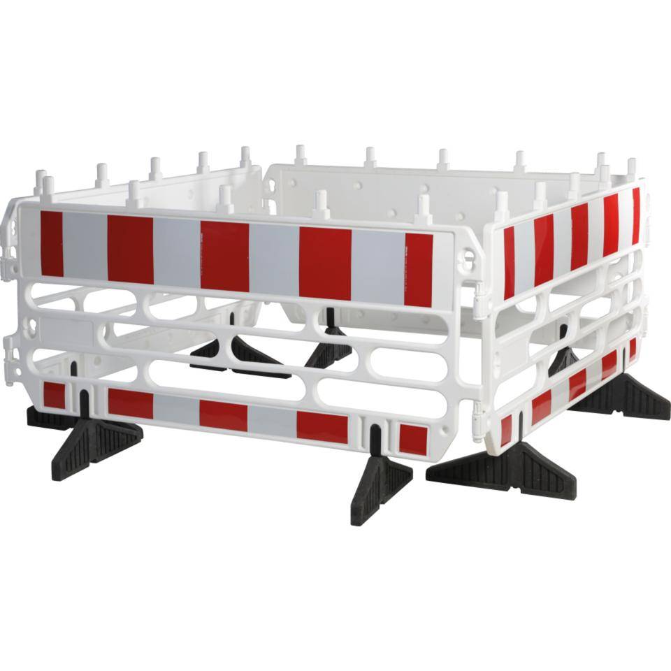 K.57 Schachtschutzgitter, 4-tlg., rot/weiß, Kunststoff mit FolieRA1, 2000x2000mm-0