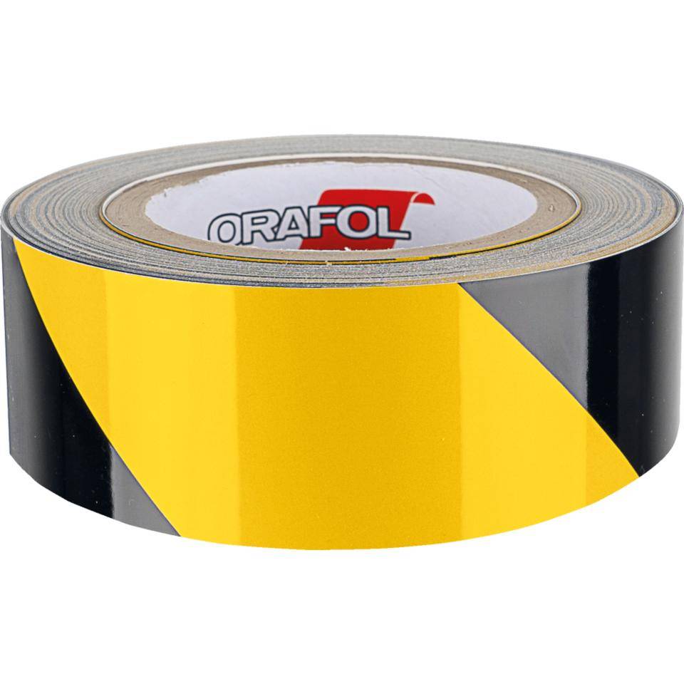 ORALITE® Reflexfolie, linksweisend, teilreflektierend, gelb/schwarz, 50mm, 25m/Rolle-2
