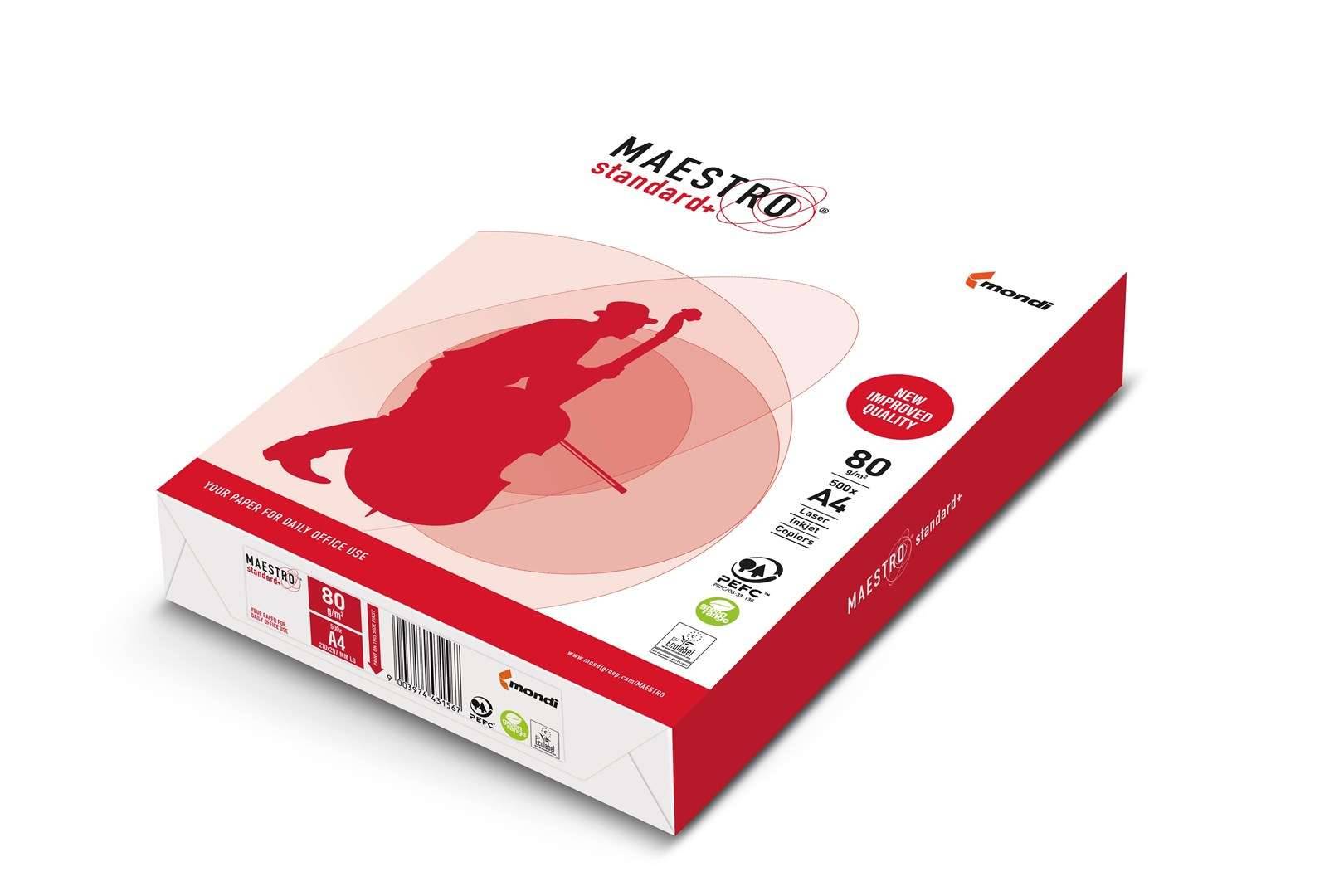 MAESTRO Kopierpapier Standard Plus 94928A80S A4 80g ws 500 Bl./Pack-0
