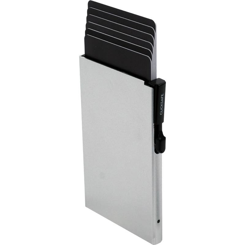 CLICKSAFE Kartenetui SLIM mit Clickbutton, silber-0