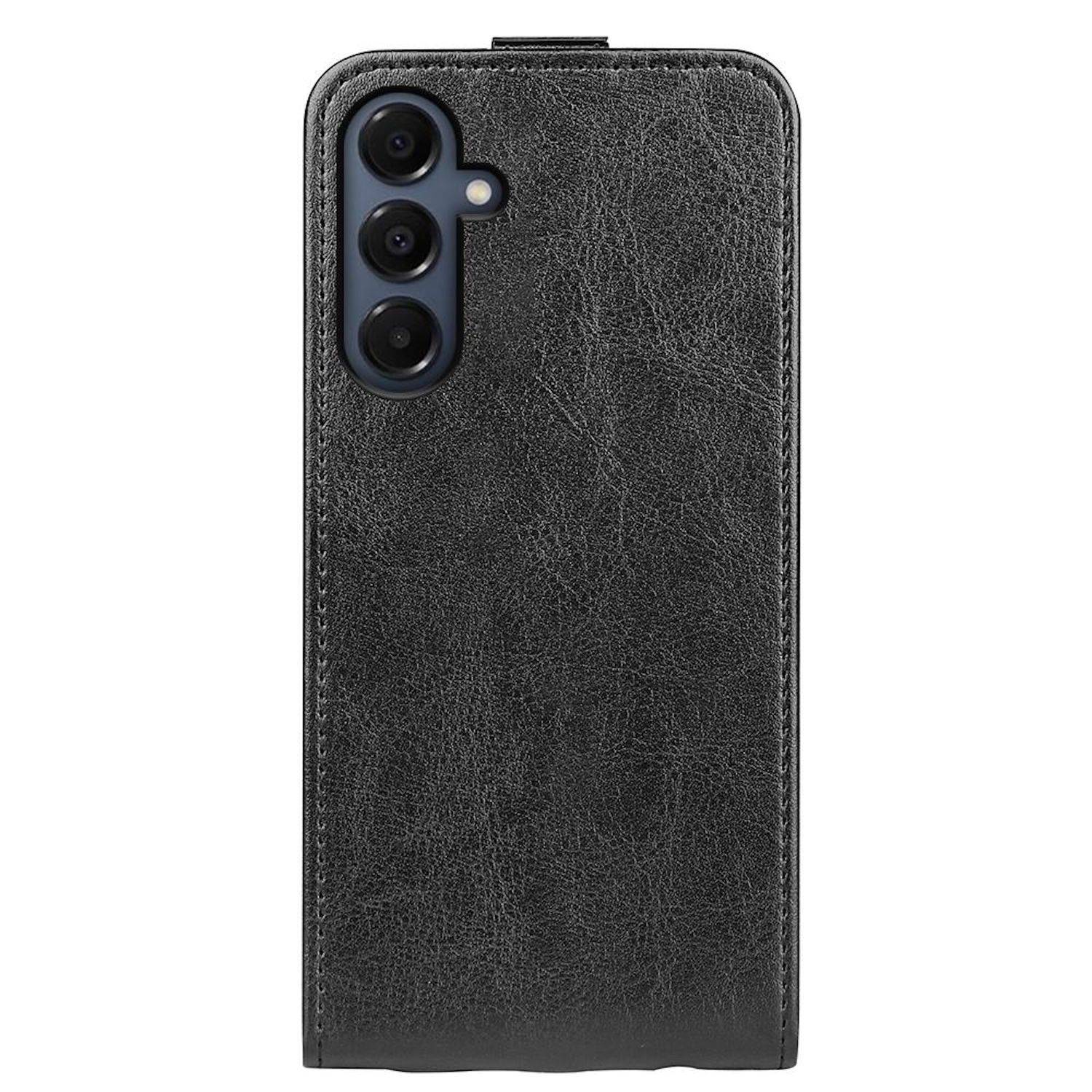 Für Samsung Galaxy A17 5G / 4G Vertikale Kunstleder Flip Schutz Hülle Schwarz-2