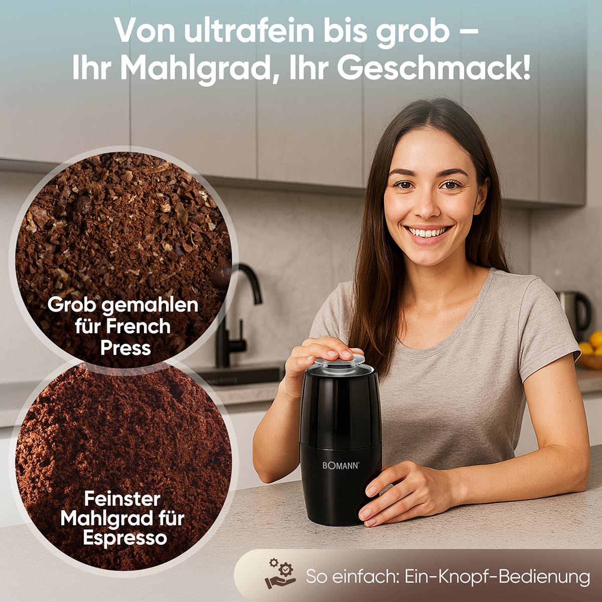 BOMANN Kaffeemühle KSW 6088 CB, 150 W, schwarz-2
