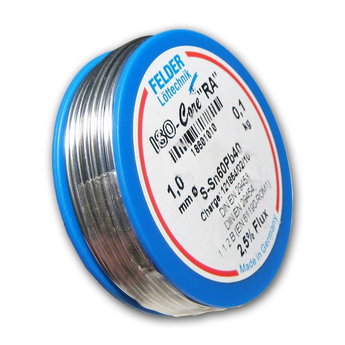 Felder - Felder Lötdraht Röhrenlot 100g mit Flussmittel-2