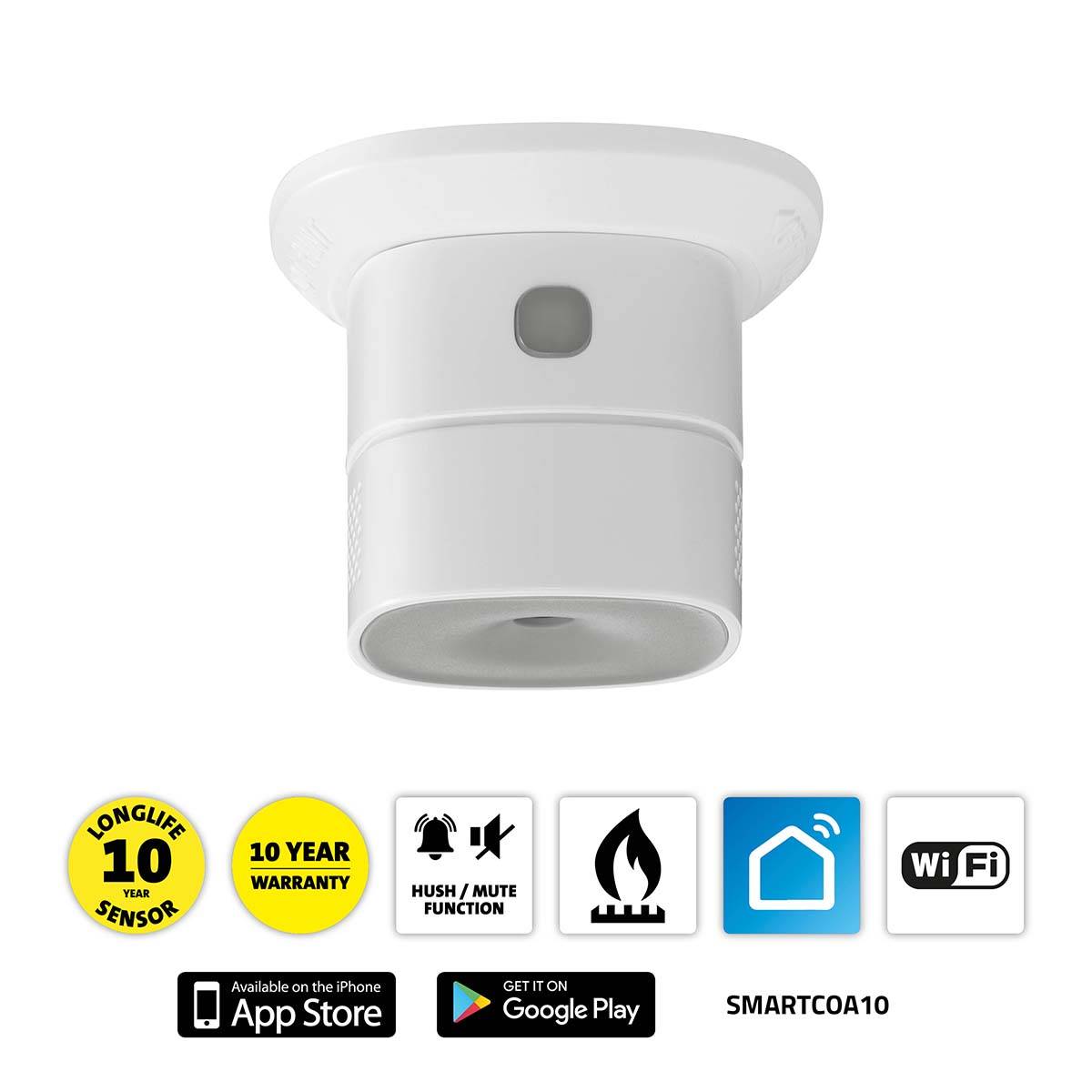SMARTCOA10 Intelligenter Kohlenmonoxidmelder ZigBee 3.0 Weiß-4
