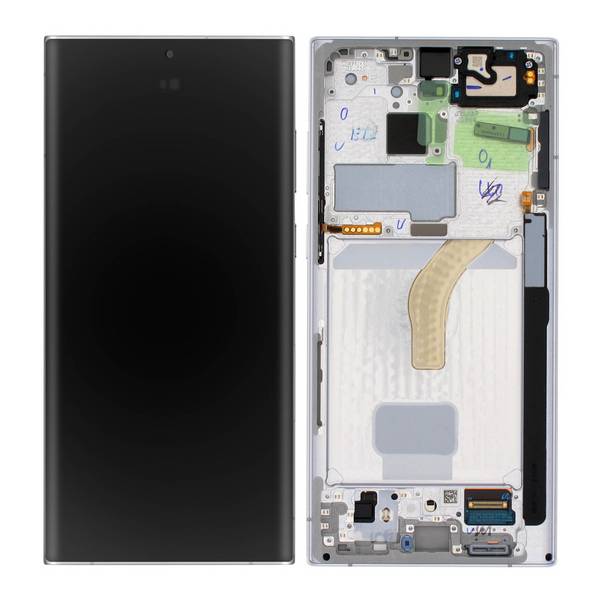 Original Display für Samsung Galaxy S22 Ultra S908 LCD + Rahmen weiß GH82-27488C