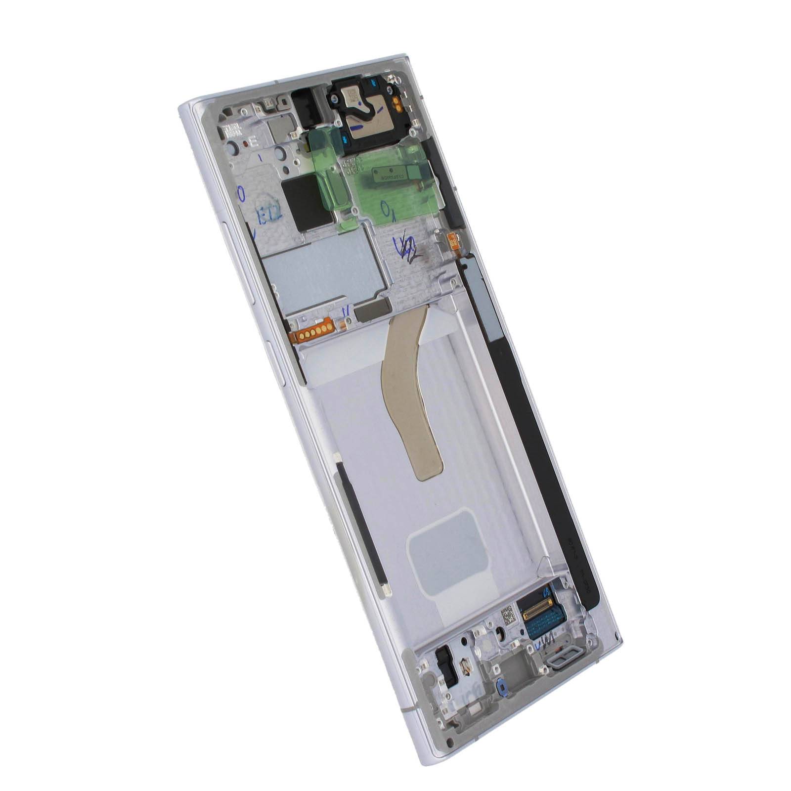 Original Display für Samsung Galaxy S22 Ultra S908 LCD + Rahmen weiß GH82-27488C-1