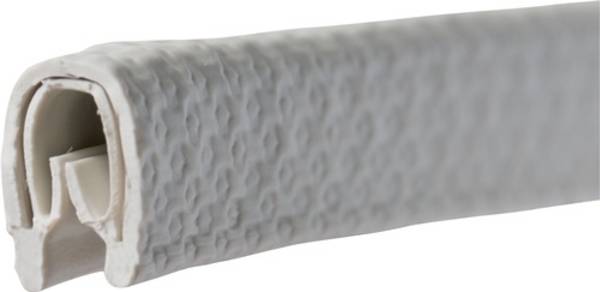 Kantenschutz Klemmber.1-2mm L.100m B.6,5mm H.9,5mm weiß-grau TECWERK