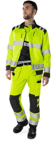 Fristads High Vis Green Handwerkerhose Kl. 2 2641 GPLU - Warnschutz-Orange/Grau/C62 131981-286-C62-0