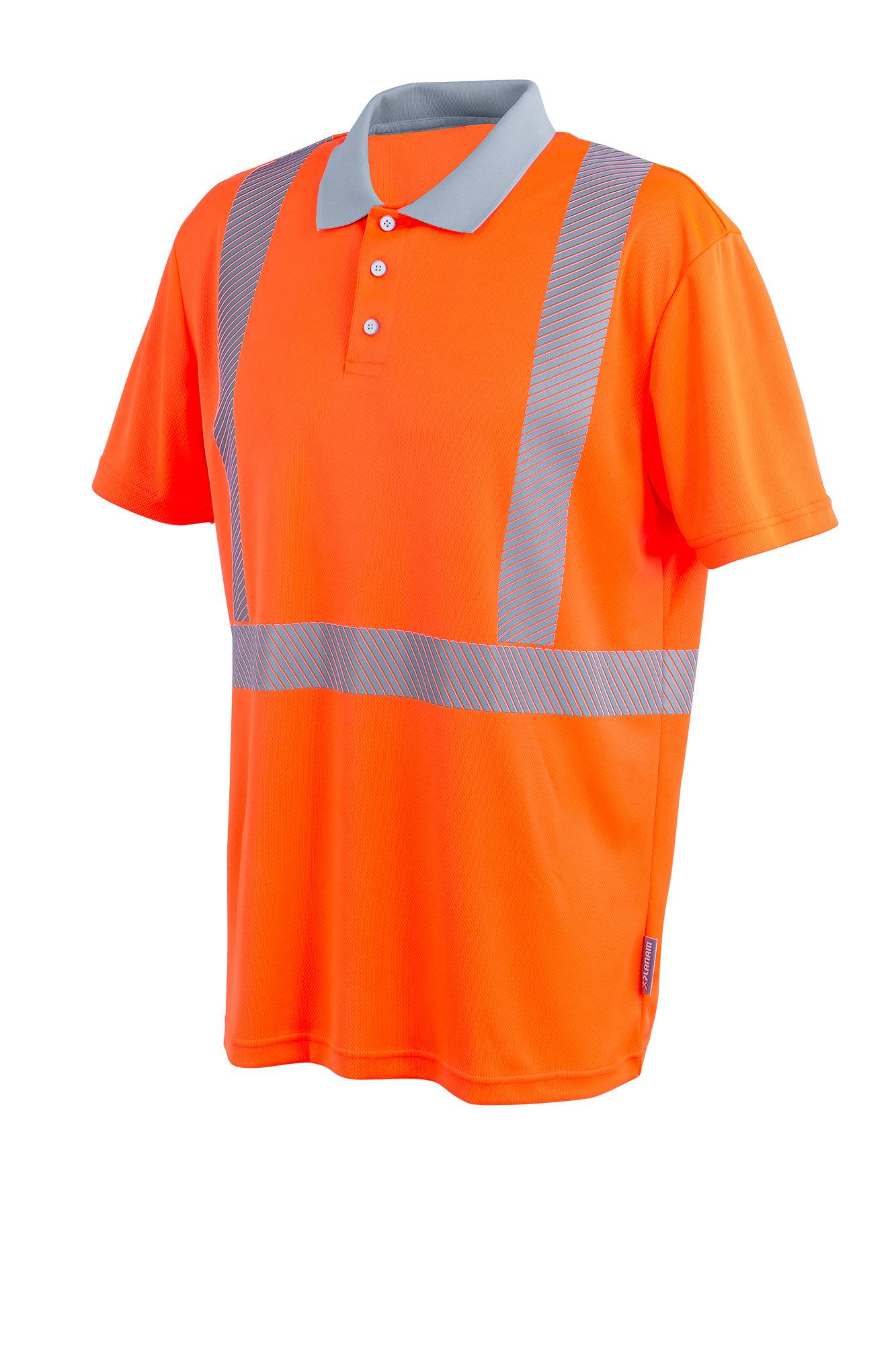 Planam Norit Warnschutz Poloshirt kurzarm orange/zink XXXL 5890064-3